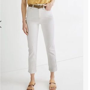 Madewell Women's Classic Straight Crop Jeans Tile White AJ203 NWT $128